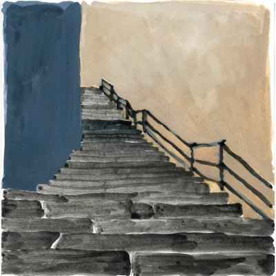 Treppe III 15x15cm aquarell