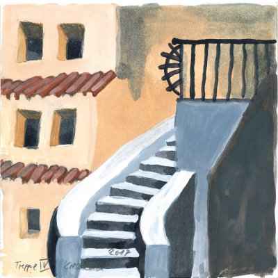 Treppe IV 15x15cm aquarell