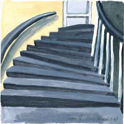 Treppe V 15x15cm aquarell