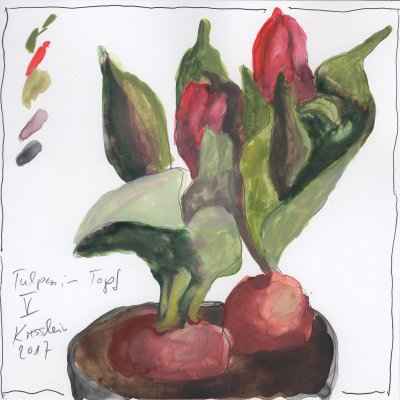 tulpen im topf V 15x15cm aquarell